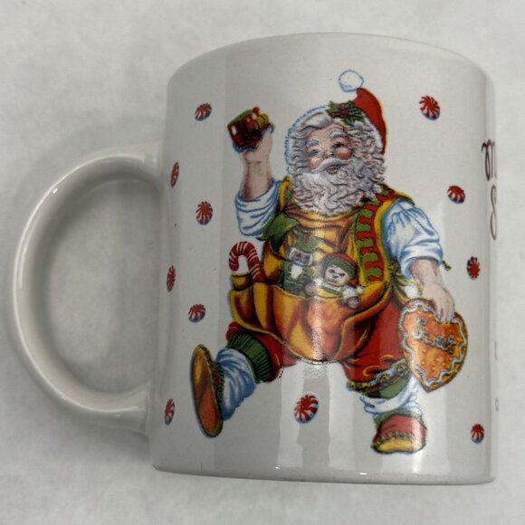 Vintage Santa's Magical Cookies Plate Mug Set By Cheryl Ann Christmas Stoneware - Picture 5 of 16